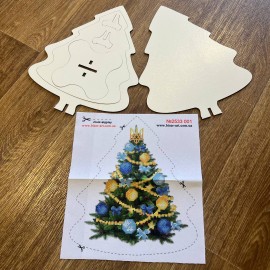 Дерев'яна ялинка жовто-блакитна